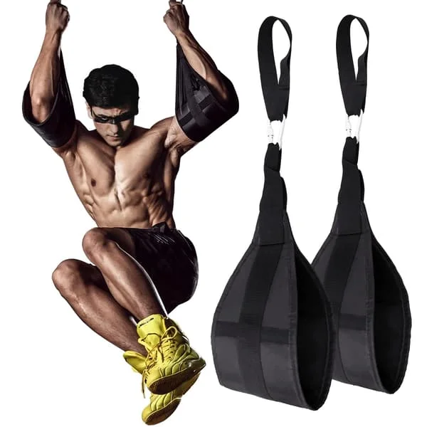 Hängande magremmar för pull up bar, gym magremmar för arm pull up träning, stöd för knä- och benlyft