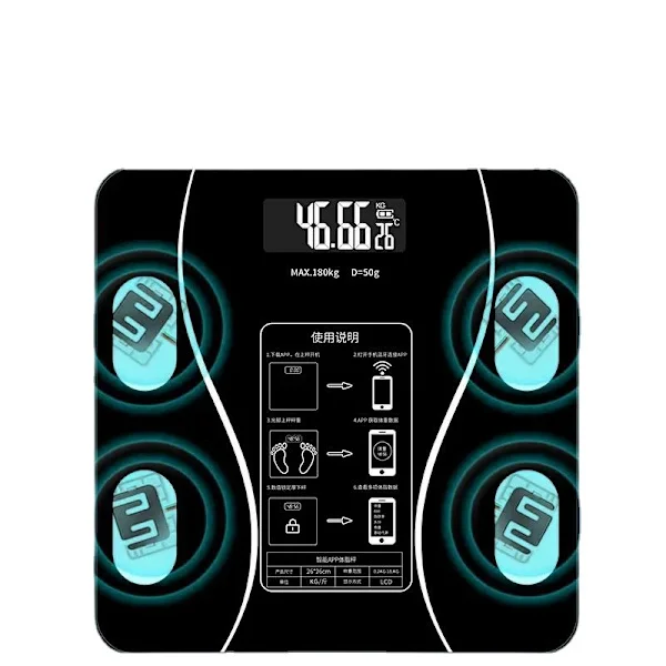 Smart Personvåg med Bluetooth - Maxvikt 180 kg Svart