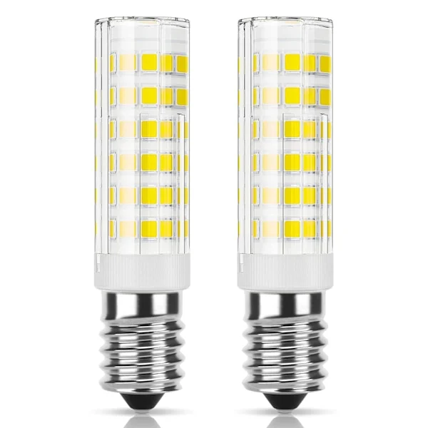 E14 LED Lampa Köksfläkt 7W, Kallvitt(6000K), Ej Dimbar, Liten Edisonsockel för Kylskåp/Köksfläkt/Hembelysning, 2-pack