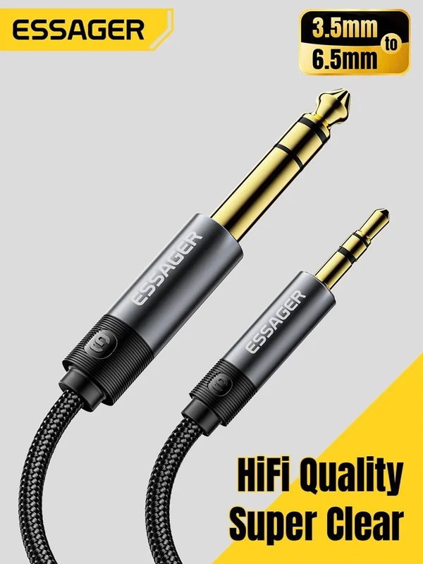 AliExpress - Essager 3,5 mm auf 6,5 mm Audio-Klinkenkabel für Computer, Laptop, Headsets, Soundkarte, Handy, DVD-Verstärker, Stecker auf Stecker, 