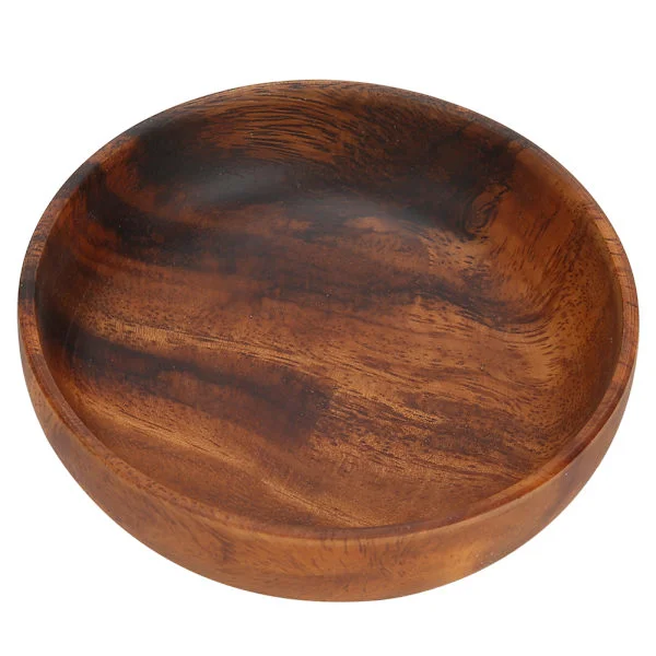 Wooden Bowl for Snacks Fruit Salad Soup Bowl for Home Cafe 12x3.5 cm