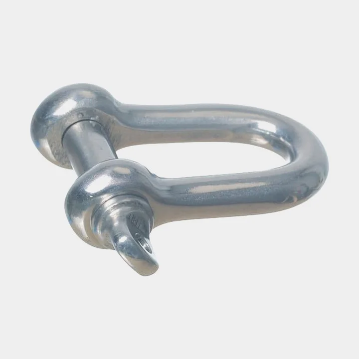 Rechte D-sluiting 1852-Marine, Ø14 mm, 56 mm, roestvrij staal, met schroefbout