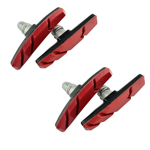 4 stk V-brems bremseklosser, sykkel bremseklosser, 70mm aluminiums bremseklosser for ulike V-brems bremsesystemer fra Avid, Clarks, Shimano, Tektro, 