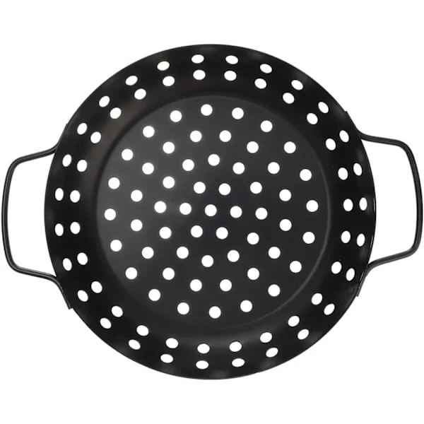 BBQ Grillpanna med avloppshål, grillpanna med lock, grillpanna med non-stick-beläggning, grillkorg för rotisserie