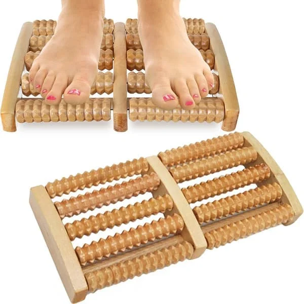 Fotmassör / Fotmassage - Massagerulle i trä_QQ