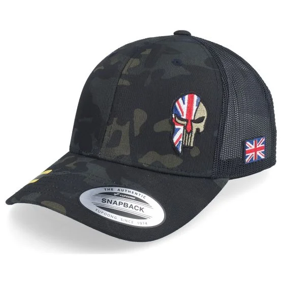 Army Head - Camo trucker Caps - Uk Army Skull Multicam Black Trucker @ Hatstore