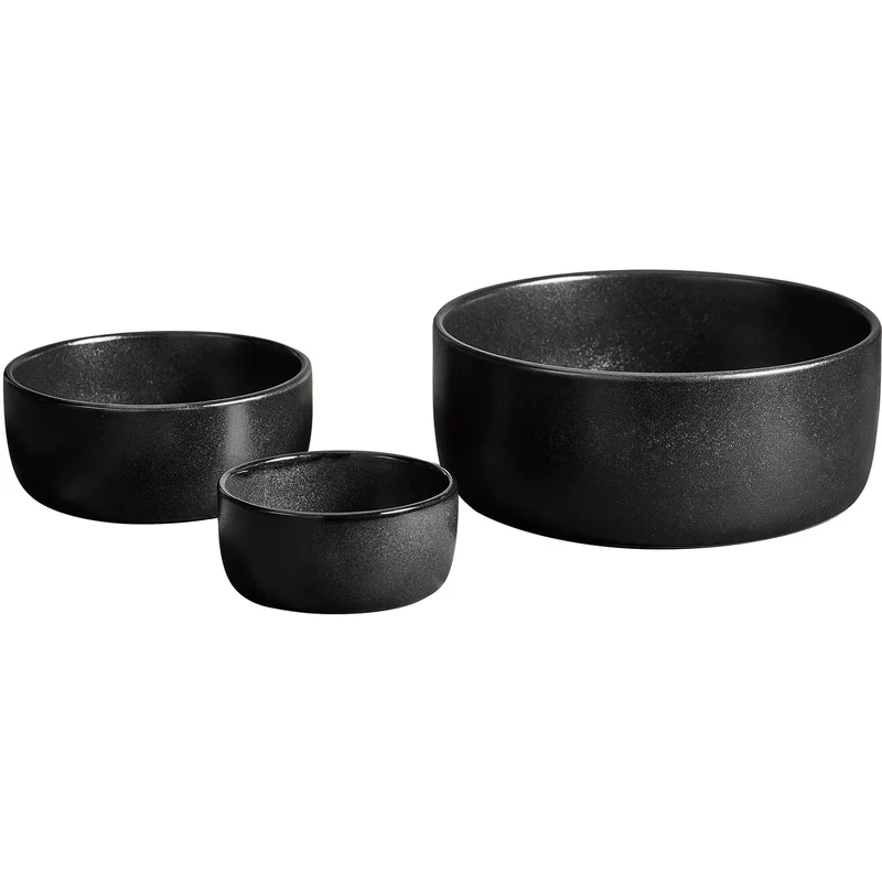 Aida RAW skålesæt 3 dele, titanium black | KitchenOne
