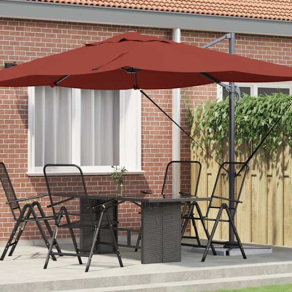 Parasoll Terracotta 351 x 250 x 260 cm Polyester och aluminium