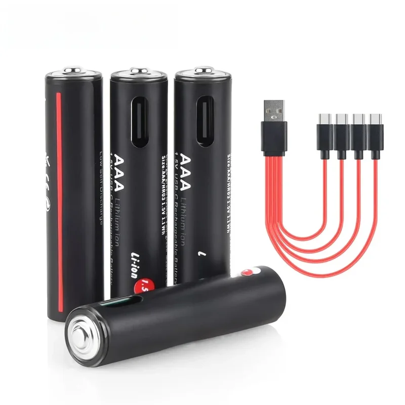 AliExpress - Soshine Aaa 1.5V 1100mWh Batteries au Lithium 1.5V AAA USB Li-ion batterie Rechargeable avec câble 4 en 1 pour lampe de poche jouets 