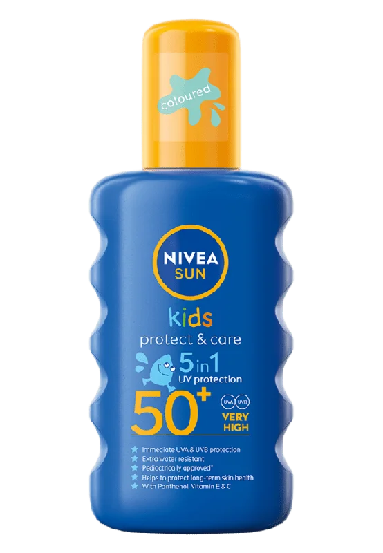 NIVEA Solkräm barn Protect & Care Kids Sun Spray SPF50+ Solskydd solvård Unisex 200 ML