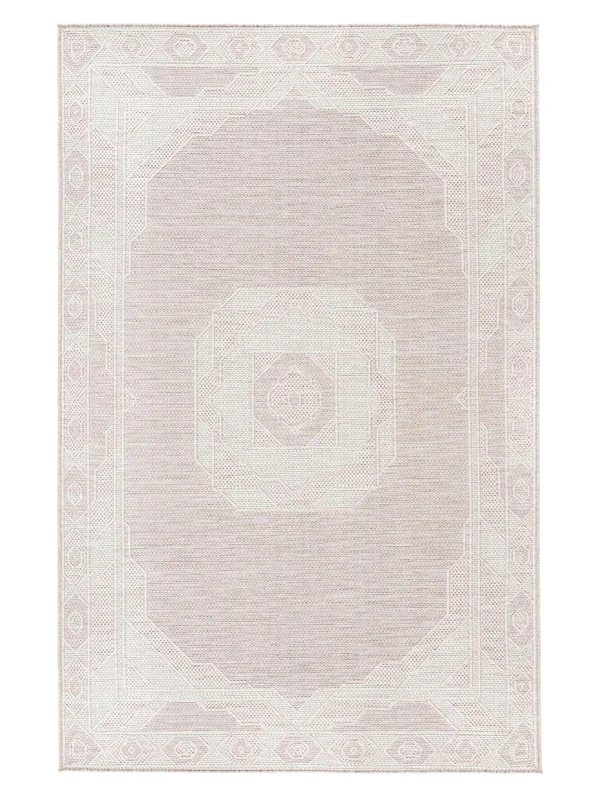 Binnen-/Buitenkleed Wasbaar Safi Vloerkleed - Lichtbeige/Wit 160X230 In Klassieke Stijl