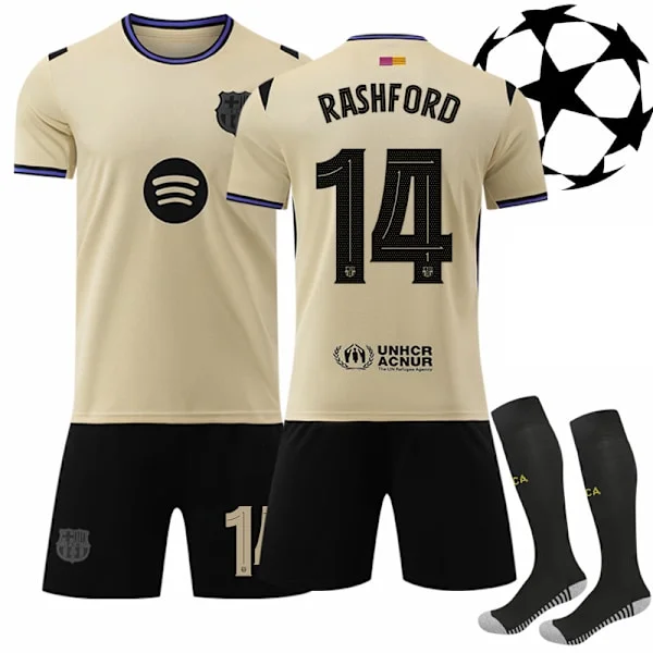 25-26 Barcelona UEFA Champions League Away Kit Football Jersey Kit No.14 RASHFORD