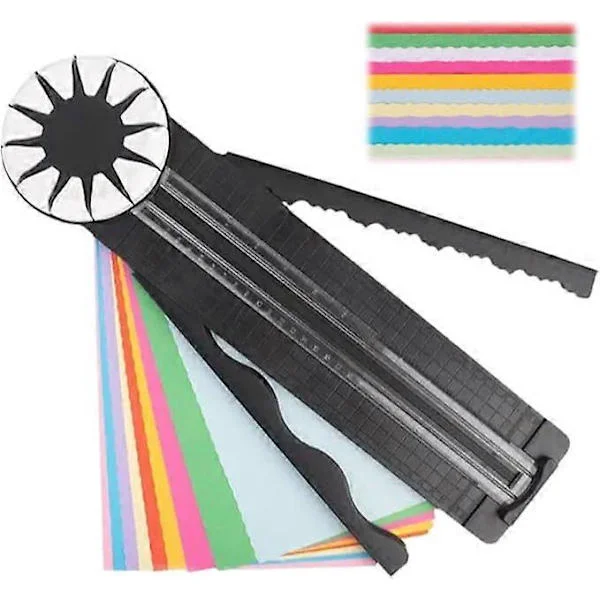 Paper Edge Cutter, 12-in-1 Rotary Paper Trimmer, Paper Cutter for Crafts, Multifunctional Cutting Machine Paper with Wavy Lines for Crafts