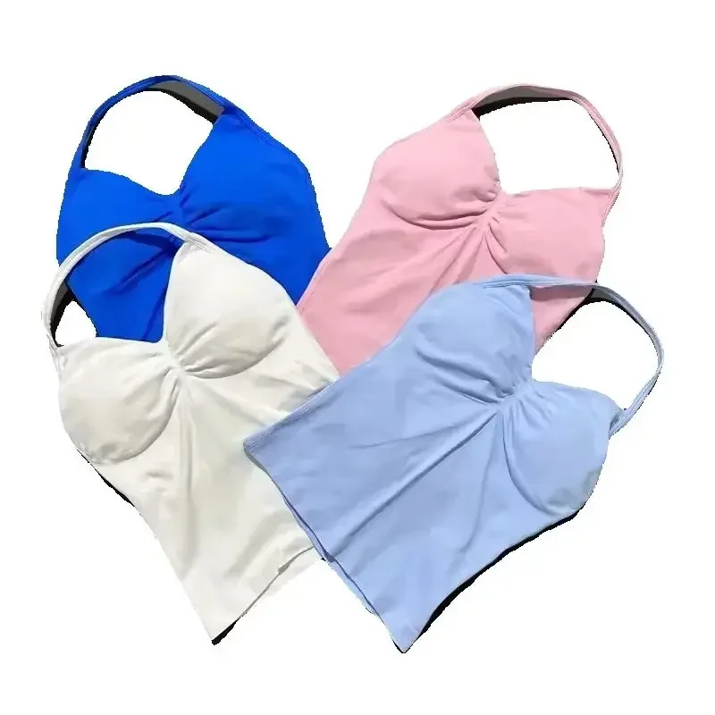 AliExpress - GEEN LOGO Dames Longline Strappy Backless Gym Top Scrunch Workout Open Rug BH Tank Top voor Running Yoga Shirt