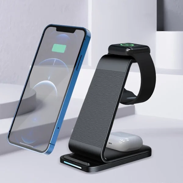 Wireless Charging Station 3-in-1 Multi-Device Charging Station 15W Wireless Charger Stand IOS/Android PUW0839