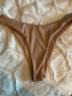 Ribbade bruna bikiniunderdelar