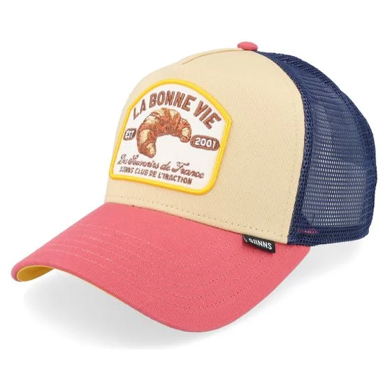 Djinns - Béžová trucker Kšiltovka - La Bonne Vie #2 Khaki/Red/Navy A-Frame Trucker @ Hatstore