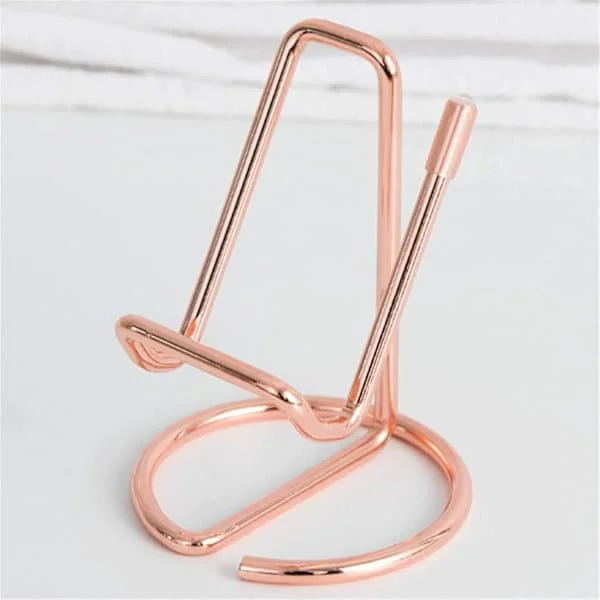 Telefonhållare i smidesjärn, kreativ multifunktionell läsplatta, bärbar justerbar skrivbordsställ för surfplatta, roséguld