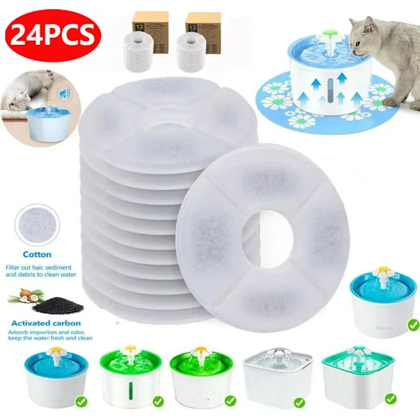 Replacement Filter for Pet Water Fountain, Water Dispenser Filter for Cat Fountain, Pet Fountain FO-