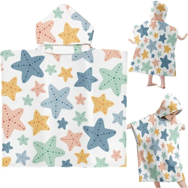 Lasten hupullinen pyyhe, rantasarjakuva kylpytakki, lasten hupullinen pyyhe, poncho hupullinen pyyhe, lasten rantapyyhe hupulla, lasten ponchopyyhe