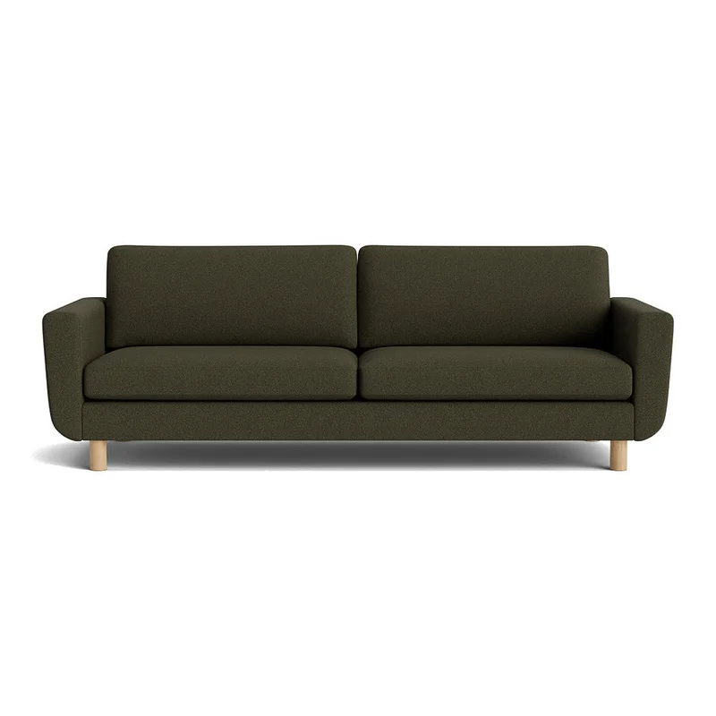 Haven 3 personers sofa - Loop Grøn - 244x86x86 - Sofa, 3 personers sofa - Komfortabel & stilfuld stue sofa med koldskum