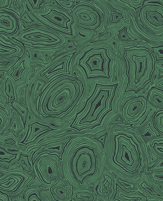 Fornasetti Malachite Wallpaper - Cole & Son Sample / Emerald & Black