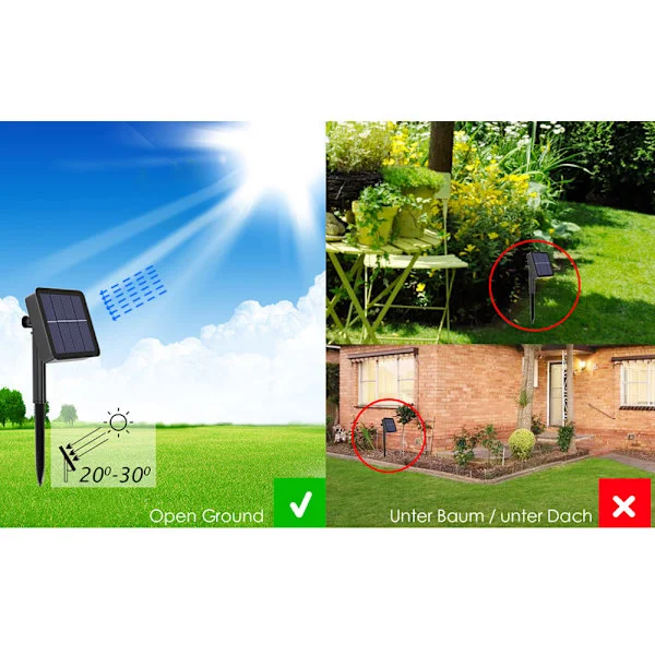 Solarslinga utomhus, 10 M 100 LED-ljusslinga utomhus vattentät koppartråd 8 lägen solarslinga dekoration för trädgård, balkong, terrass