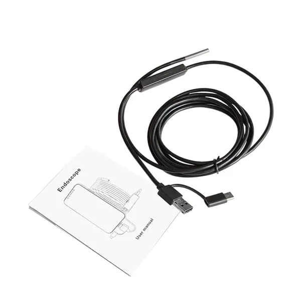 USB Endoskop 3 i 1 Boreskop 3,9 mm Ultratynd Vandtæt Inspektion Slangekamera Micro USB og Type C med LED-lys