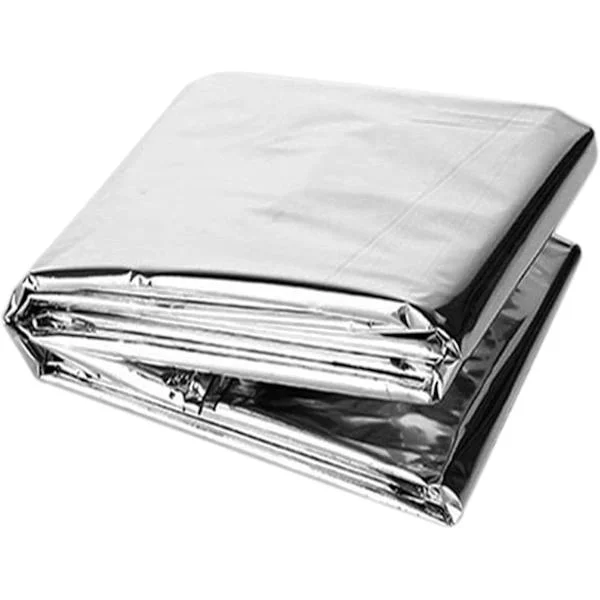 Silver Emergency Blanket - Reflekterande Värmefilt, Utomhus Överlevnads Utrustning, Vattentät Emergency Blanket Poncho för Vandring och Camping, 