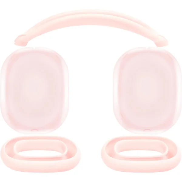 Skyddskit för AirPods Max, Pannbandsskydd + TPU-fodral + Silikonöronkuddar, Svettavvisande tillbehör, Lätt att tvätta, Repskydd