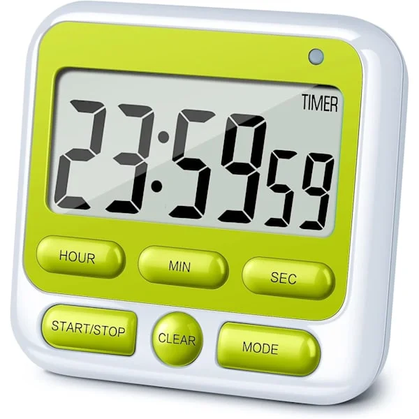 Digital kjøkkentimer med stille/høy alarmknapp på/av-knapp