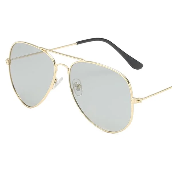 Photochromic Polarized Sunglasses with Gold Frame