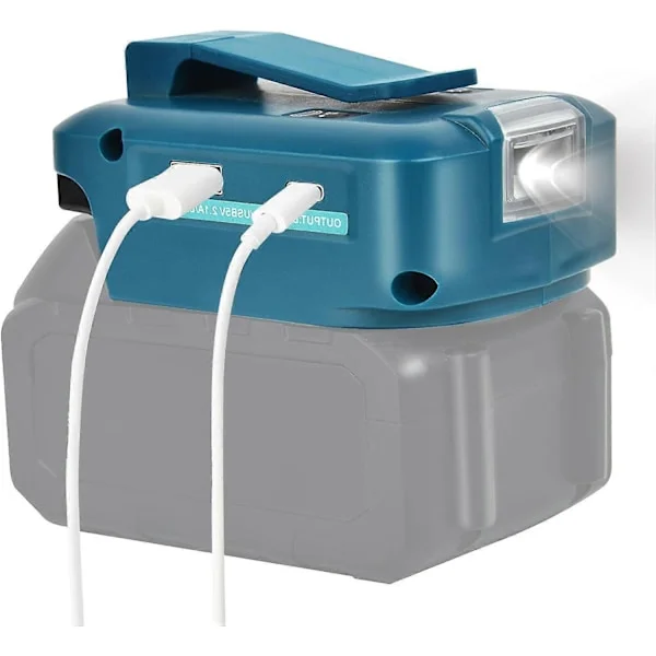 Batteriadapter for Makita 14.4 V til 20 V, Batteri med USB & Type-C Telefonlader, Konverter for Makita med Trådløs DC-port