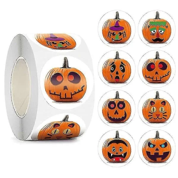 2025 Gresskar klistremerke, Halloween gresskar klistremerker Halloween gresskar uttrykk klistremerke Gresskar klistremerker rull Halloween 