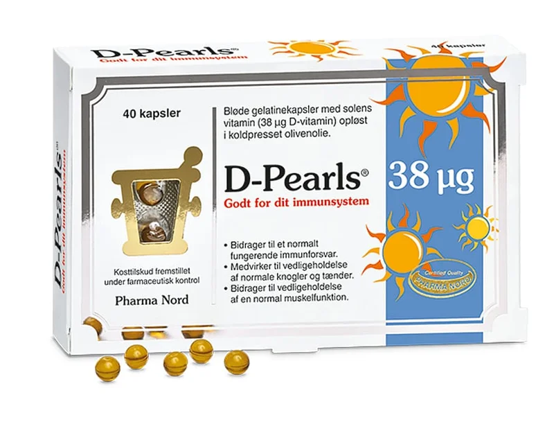 3 for 2 - Pharma Nord D-Pearls 38 mcg 40 kaps., Helse & Madvarer, Vitaminer, D-vitamin