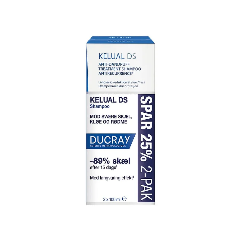 Ducray Kelual DS Original Anti-Dandruff Treatment Shampoo Duopack 2x100 ml 2 x 100 ml, Hår, Shampoo, Hårshampoo