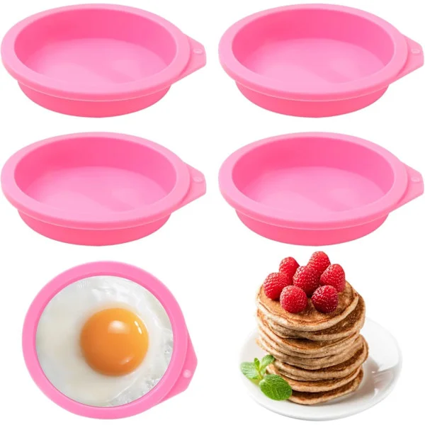 4 stk. Silikoneforme til Æg til Airfryer til Muffins, Toast, Non-Stick Airfryer Tilbehør