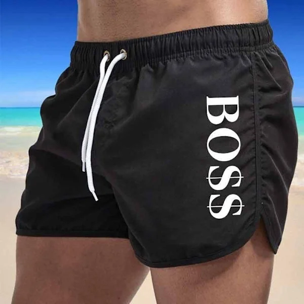Summer Sale Boss Casual Fashion Men's Beach Shorts Swim Shorts Black Black