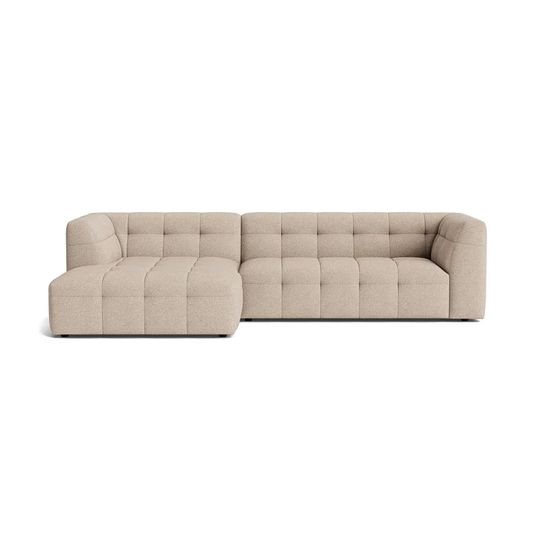 Palermo Chaiselong Sofa, Venstrevendt - Loop Beige - 300x180x73cm - Slidstærk Flyder Sofa m/ Puente Stof, Perfekt til Hyggeaftener