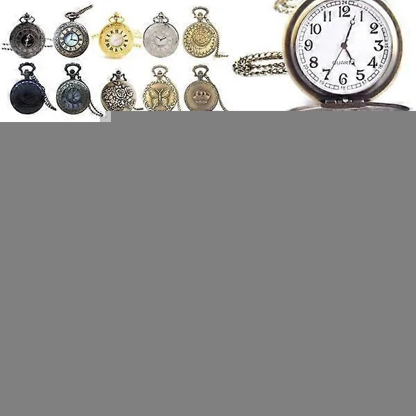 Steampunk Vintage Style Pocket Watch with Chain, Quartz 5