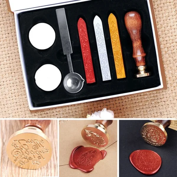 Hogwarts School of Witchcraft and Wizardry Sealing Wax Gift Letter Stamp Set 1 Wood