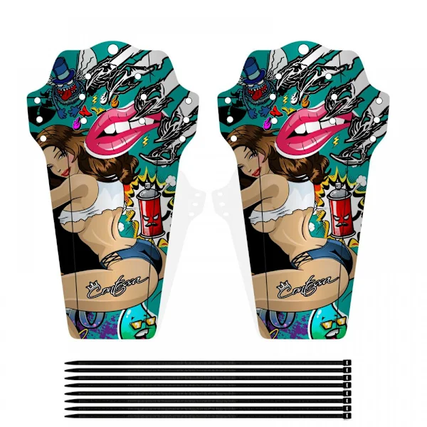 2 Styrskydd för Cykel Kolfibermönster Färg Passar för Dh Downhill Mountainbike Sadel Universal Lera Avlägsnande Platta Regn Skydd (C