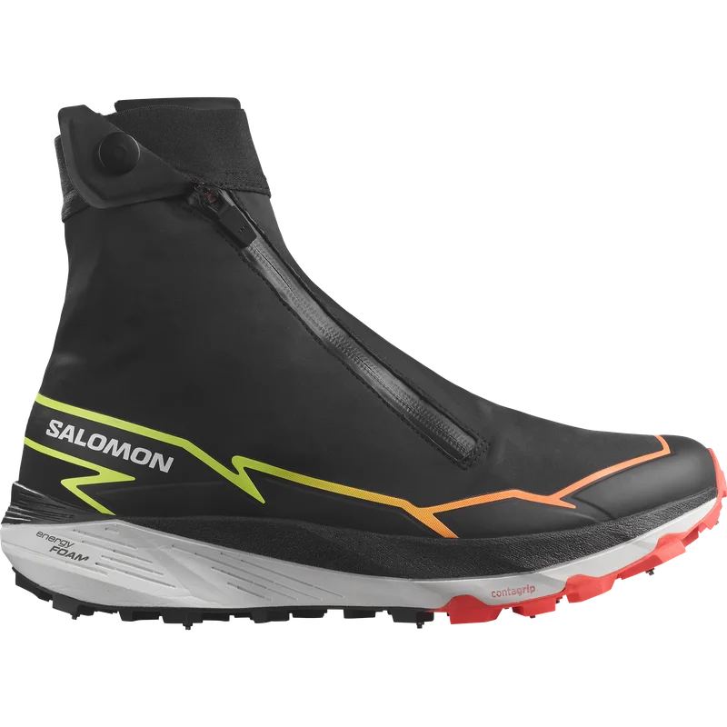Salomon - Unisex Trail Running Shoes Winter Cross Spike - Black / Neon Flame - 9.5