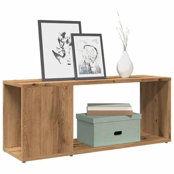 vidaXL TV-möbel i hantverksmässig ek 80x24x32 cm i ingenjörsträ, TV-bänk, hifi-möbel, underhållningscenter, TV-skåp, 856733