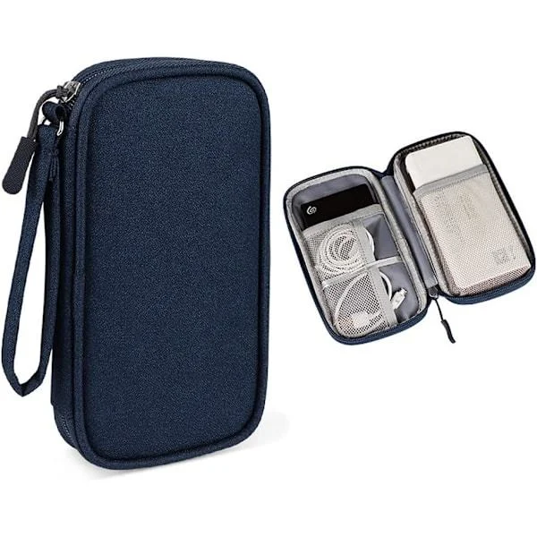 Dobbeltlags Powerbank Etui Powerbank Taske Powerbank Rejseetui Opbevaringstaske til Romoss Samsung Anker 20000mAh 10000mAh Powerbank (Blå)