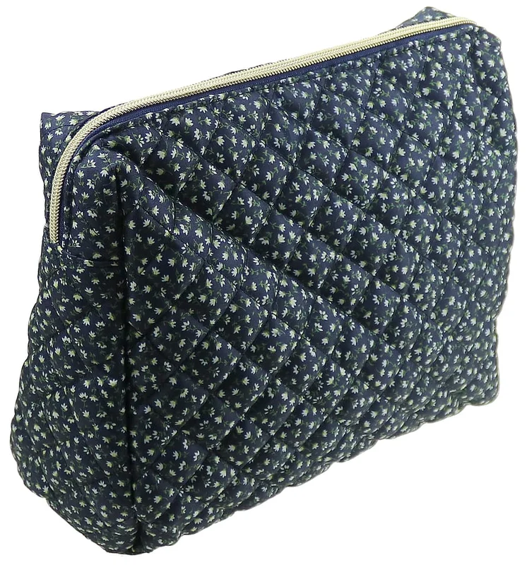 Senze Toilettaske med Blomsterprint Navy Stor, Makeup, Makeup- & Toilettasker, Toilettasker