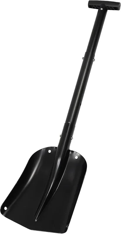 Fällbar snöskyffel i aluminiumlegering Teleskopisk snöskyffel för utomhusbruk för bilcamping trädgård (Svart)