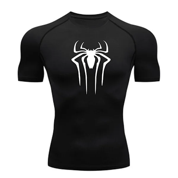 Herre Spider Kroppsbygging T-skjorter Gym Trening Topp Muskel Kort Erme Skjorter