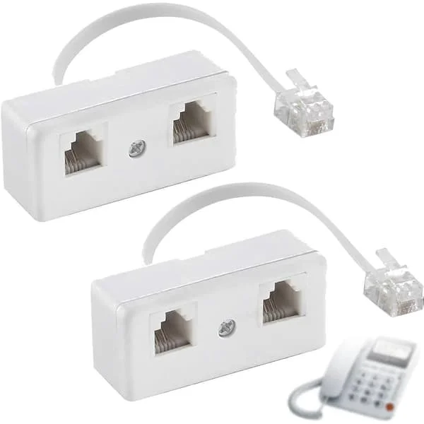 Delar fast telefonkabel Rj11-kabel, Rj11 6P4C-kabel, Rj11-adapter, 2 uttag 8P4C/Rj45 hane Rj11, telefonsplitteradapter Rj11 hane till dubbel Rj