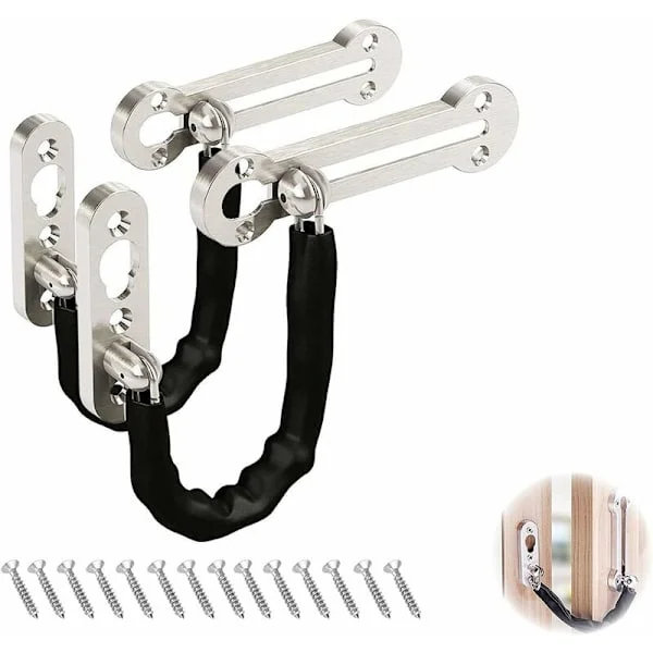 Security Chain Door Anti-theft Stainless Steel Chain Lock Protective Chain Door Latch Door Chain Security Lock for Family Hotel Apartment 2 Rooms